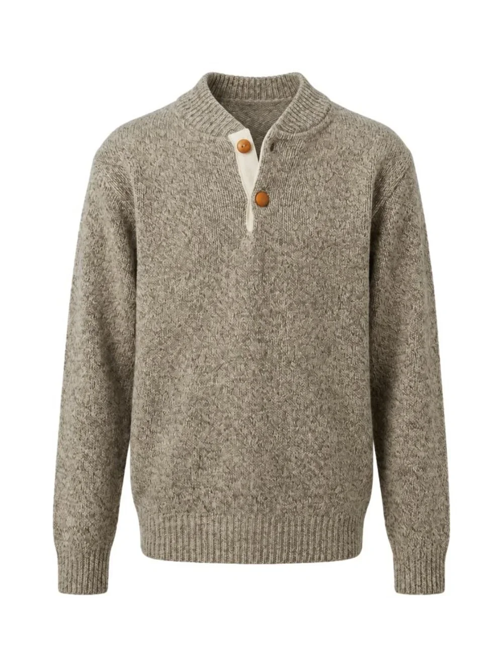 London Fog Outdoors Unlimited Vintage 90s Wool Blend Henley Fisherman Sweater L